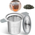 thumbnail image 1 of Tea Strainer with Fine Mesh Infuser, Large Capacity Tea Basket, Heat-Resistant Silicone Handle, Fits Standard Cups, 1 of 7