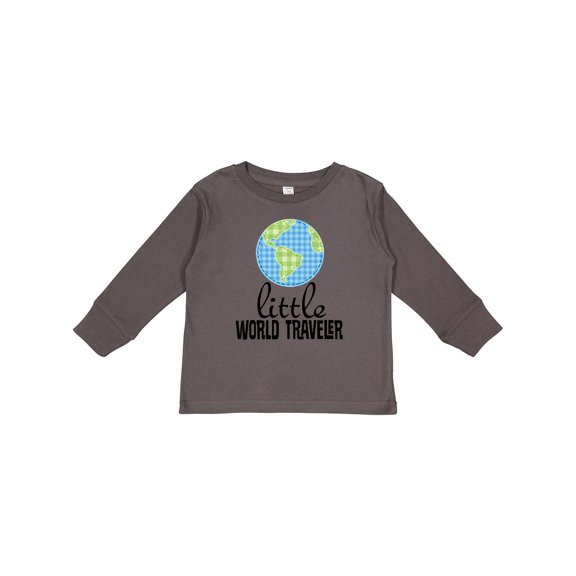 Inktastic Little World Traveler Boys or Girls Long Sleeve Toddler T-Shirt