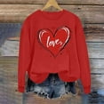thumbnail image 4 of Craaazy Women's Fashion Love Heart Printing Valentines Shirts Long Sleeve Round Neck Casual Sweatshirts Gifts, 4 of 5