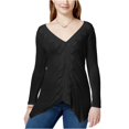 thumbnail image 2 of American Rag Womens Crochet V-Neck Pullover Blouse, Black, XX-Small, 2 of 2