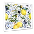 thumbnail image 2 of Designart 'Geometrical Pattern of Lemon Ornament On Blue III' Tropical Framed Art Print, 2 of 4