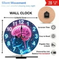 thumbnail image 3 of Human Brain Clock Anatomy Art Print 10-Inch Silent Wooden Wall Clock, Battery Operated (AA Batteries Not Included), Artistic Home Decor, 3 of 7