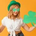 thumbnail image 2 of MZXELPRJD 2 Pack Shamrocks Glasses St. Patricks Day Sunglasses Irish Eyewear Four Leaf Clovers Design Shades Green Lucky Plastic Glasses for Party Props Favors Decorations, 2 of 8
