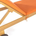 thumbnail image 6 of Mallorca 77.56"x23.62" Modern Classic Adjustable Acacia Wood Chaise Outdoor Lounge Chair with Cushion & Wheels, Orange/Natural, 6 of 9