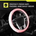 thumbnail image 2 of Auto Drive Soft Pink Faux Leather Quilted Steering Wheel Cover, Multiple Colors, 2 of 6