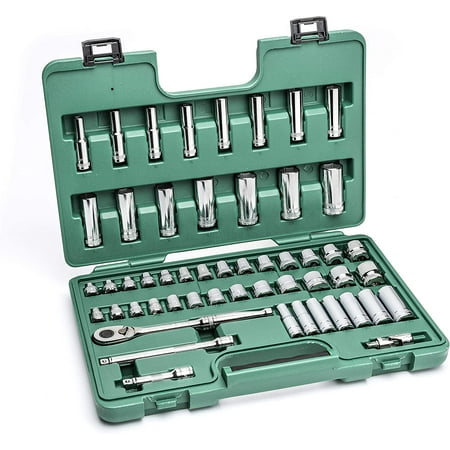 

SATA 53-Piece 3/8-Inch Drive SAE and Metric Socket Set Standard and Deep Sizes with Ratchet and Other Accessories - ST09009U