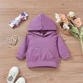 thumbnail image 4 of Baby girl autumn and winter Pullover Hoodie Sweatshirt + Floral casual pants + Bow headband Three Piece Set, 4 of 7