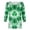 1-Green31141, variant on WOYY Girls St. Patrick's Day T Shirts Clover Print 3/4 Sleeve T-Shirt Kids Top, Sizes 3-13