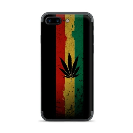 Skin for Apple iPhone 7 8 Plus Skins Decal Vinyl Wrap Stickers Cover - Rasta Weed Pot Leaf Red Gold Green