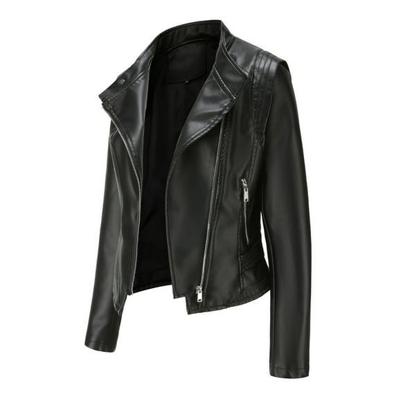 Womens Leather Jackets Motorcycle Coat Short Lightweight Pleather Crop Coat Women S Vest Casual Jacket for Women plus Size Winter Coats for Women Fall Casual Jacket Casual Women Outfit Womens Casual