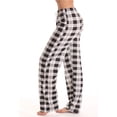 thumbnail image 2 of Women Drawstring Plaid Pajama Pants Soft Comfy Elastic Waist Loungewear Bottoms Sleep Trousers for Teens Brown XXL, 2 of 5