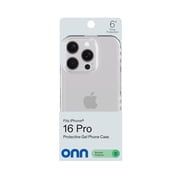 onn Protective Gel Phone Case for iPhone 16 Pro - Clear