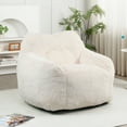 thumbnail image 2 of Jopath Giant Bean Bag Chair, Oversized Bean Bag Couch for Adults and Kids, Large Faux Fur Chair with Filler, Stuffed Big Accent Sofa Lounge Floor Sofa for Gaming, Reading, White, 2 of 12