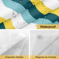 thumbnail image 4 of No Hook Shower Curtain with Snap in Liner, Ombre Yellow Turquoise Waves Waterproof Bath Curtain Double Layers with See Through Top Window, Abstract Minimalist Art Hotel Shower Curtains 36x72in, 4 of 9