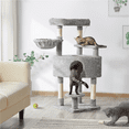thumbnail image 3 of Yaheetech 46'' Multilevel Cat Tree with Cat Condo & Scratching Posts, Light Gray, 3 of 9