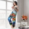 thumbnail image 5 of Salouo Floral Truck Welcome Print Women's Pajama Pants Casual Loose Sweatpants PJs Flowy Pants Drawstring Palazzo for Women Wide Leg Pants Lounge Pajama -Medium, 5 of 8
