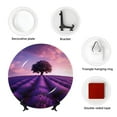 thumbnail image 4 of Daiia Lavender Field Sunset Printed Pattern Ceramic Plate Dinner Plates Bone China Decorative Plates with Display Stand Art Ceramic Ornaments for Wall Hanging Decoration-6in, 4 of 6