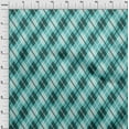 thumbnail image 4 of oneOone Polyester Spandex Turquoise Blue Fabric Check Sewing Material Print Fabric By The Yard 56 Inch Wide, 4 of 4