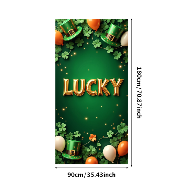 St Patricks Day Backdrop Banner Shamrock Decorations Irish Luck Party Background Flower Props Green Hat Festival Decor Gift Events Photography