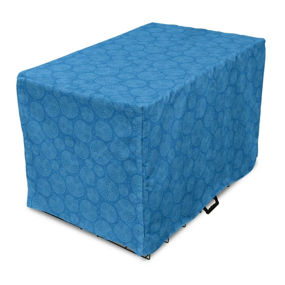 Aquatic Dog Crate Cover, Surreal Nautical Bubbly Elements Water Splashes and Blots in the Marine, Easy to Use Pet Kennel Cover Small Dogs Puppies Kittens, 7 Sizes, Sea Blue Deep Sky Blue, by Ambesonne