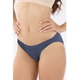 thumbnail image 5 of Women's Cottonique W22206 Latex Free Organic Cotton Bikini Panty - 2 Pack (Melange Blue 5), 5 of 5