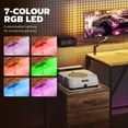 thumbnail image 3 of 76" L-Shaped Gaming Desk with RGB Lights, Computer Table with USB Ports, Monitor Stand & 2 Fabric Drawers, Rustic Brown Particleboard & Steel Desk for Home Office or Bedroom, 3 of 7