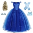 thumbnail image 2 of Disfraz de Cenicienta para niñas, vestido de princesa azul con lentejuelas, disfraz de Carnaval infantil con guantes para fiesta de cumpleaños zhangyuxiang unisex, 2 of 2
