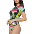 thumbnail image 2 of The Xecao Green Mushroom Women's Crew Neck Body Suit, a short-sleeved bodysuit and basic swimsuit, both comfort and style for dating and daily life, 2 of 9
