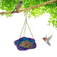 thumbnail image 6 of Birds Bath Feeder, Outdoor Hanging Metal Birds Bath Bowl with Pendant Chain, Easy to Clean, Hanging Birds Feeder Tray for Garden Patio Window Decor, 6 of 6