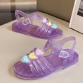 thumbnail image 4 of CYRBOKO Toddler Girls Jelly Sandals, Beach Open Toe Soft Soled Breathable Summer Shoes Purple Size 9(Toddler), 4 of 8