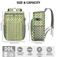 thumbnail image 5 of Colorful Checkered Soft Cooler Bag - 20L Insulated Leakproof Backpack for Travel, Work & Outdoor Adventures, 5 of 5