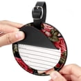 thumbnail image 2 of Rose 2pcs PU Leather Round Bag Tags Suitcase Handbag Tags with Privacy Cover and Name ID Tag for Travel Luggage, Handbags, Backpacks, School Bags, 2 of 6