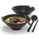 thumbnail image 1 of Juego De Tazones De Ramen De 6 Piezas Con Cantidad De Relleno De 1000 Ml - Vajilla Tradicional Japonesa Con Palillos Y Cuchara En Negro, 1 of 4