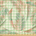 thumbnail image 2 of Ambesonne Palm Leaf Fabric by the Yard Upholstery, Vintage Tropical Leaves, 3 Yards, Cream Coral and Laurel Green, 2 of 5