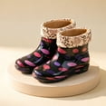 thumbnail image 2 of XUNKUSGA Womens Rain Boots Warm Fleece Liner Waterproof Anti-Slip Ankle Rain Boots Fashion Polka Dot Pull On Short Rain Boots for Daily Rainy Wear,8, 2 of 6