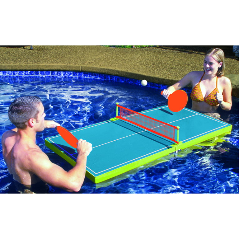 54 Blue & Orange Floating Ping-Pong Table Swimming Pool Game