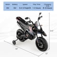 thumbnail image 3 of Costway 12V Licensed Aprilia Kids Ride On Motorcycle Electric Dirt Bike with Light & Music, 3 of 10