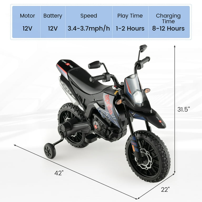 COSTWAY 12V Aprilia Moto Electrica Niños, Motocicleta eléctrica