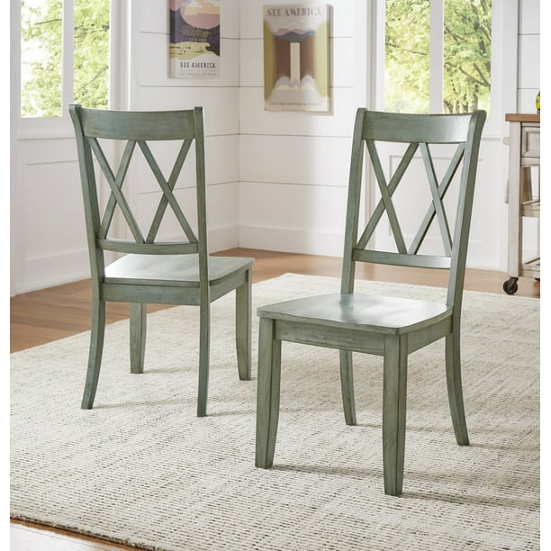 Weston Home Dining Chair, Set of 2, Antique Sage Green - Walmart.com
