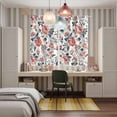 thumbnail image 6 of Curtains 84 Inches Long 2 Panels, Vintage Red Black Grommets Window Treatment Curtain, Country Watercolor Flower Leaf Plant Thermal Curtains Drapes for Living Room/Bathroom, 6 of 9