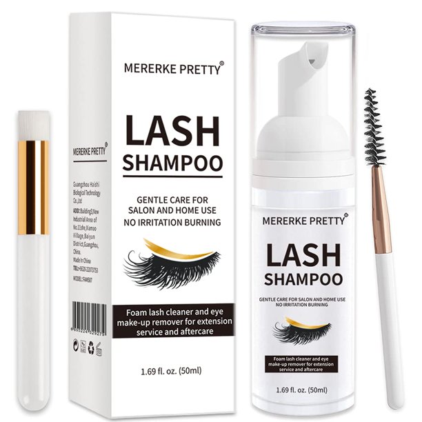 Champú para extensiones de pestañas Mererke_Pretty 50 ml con brocha