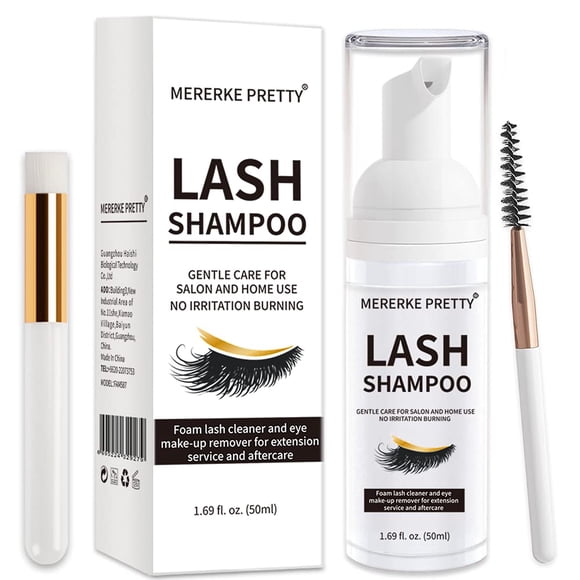 Champú para extensiones de pestañas Mererke_Pretty 50 ml con brocha