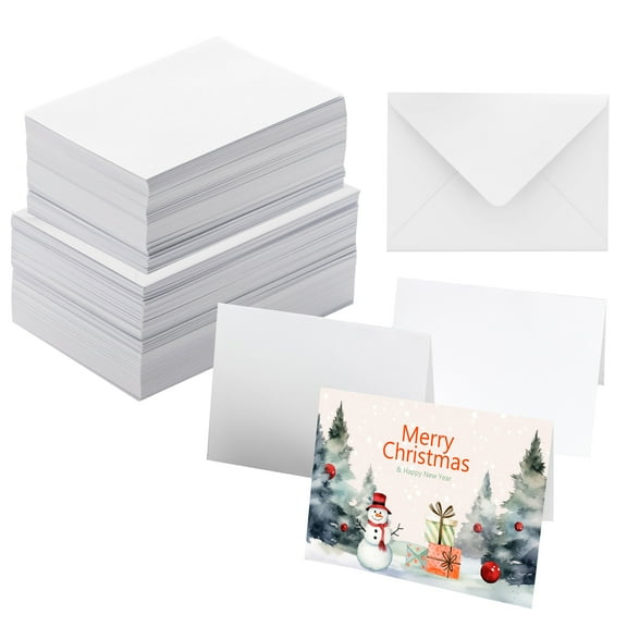 50 Pack Heavyweight Cotton Watercolor Cards with Envelopes, 4 x 6 Inch Blank Watercolor Cards, Perfect for Painting or Card Making, Ideal for Christmas and Birthday Gifts