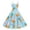 Cyan, variant on Sleeveless Floral Print Dress with Butterfly and Egg Pattern for Women Vintage A Line Midi Sundress for Spring Summer Beige L