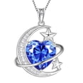 thumbnail image 1 of Juwaliy Collar Luna Estrella Mujer Corazón Piedra Natal Diciembre Azul Plata de Ley 925 Colgante Planeta Joyería Regalo Navidad San Valentín Cumpleaños Hija Madre Esposa, 1 of 10