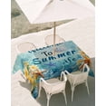 thumbnail image 3 of 60x120 Inch Outdoor Tablecloth with Umbrella Hole Zipper Rectangle Summer Coastal Rectangular Tablecloths Outside Waterproof Ocean Flower Sea Starfish Shells Patio Table Cloth Cover for Picnic Party, 3 of 8