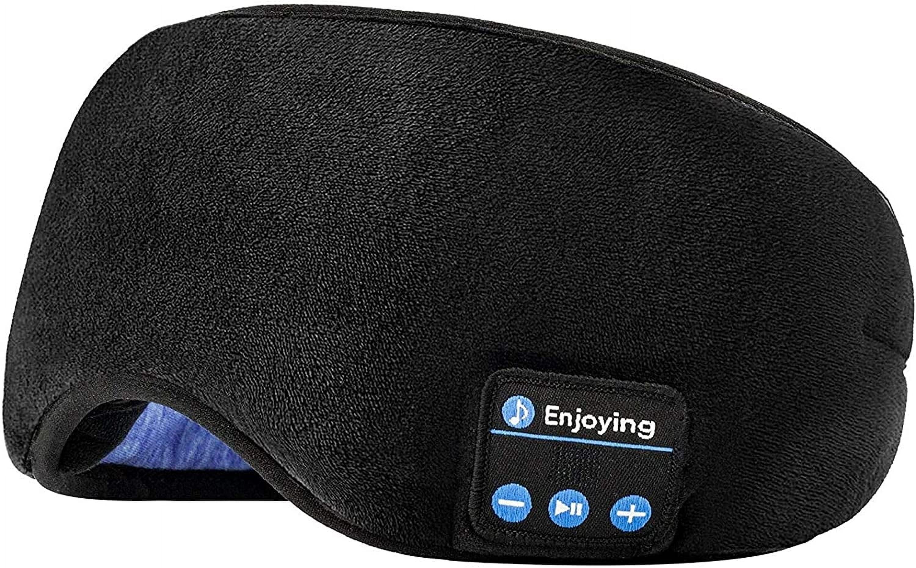 HRTGFD-Sleep Headphones 5.2 Bluetooth Sleep Mask with Music and Ultra Thin Speakers Perfect for Sleeping, Air Travel,Meditation and RelaxationUnique Gifts for Men Women - Black