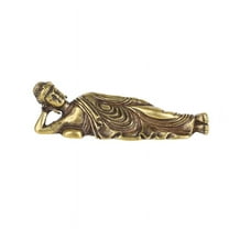 NEW Mini Retro Golden Lying Buddha Statue Sculpture Figurines Copper Pure Brass Home Decoration
