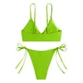 thumbnail image 3 of Bigersell String Thong Swimsuits for Women Tie Side Bikini Sets Spaghetti Straps 2 Piece Bathing Suits Green L, 3 of 4