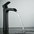 thumbnail image 2 of Zovajonia Matte Black Tall Bathroom Vessel Sink Faucet Single Handle Hole Waterfall Vanity Basin Mixer, 2 of 11